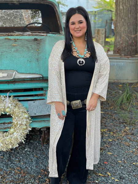 Shaley Sequin Kimono