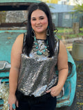 ZsaZsa Sequin Top