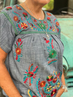 Denim Sage Top