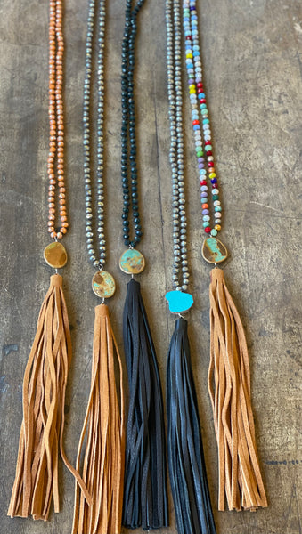 Kash Crystal Tassel Necklace