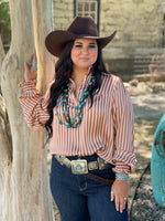 Dusty Rose Stripe Blouse