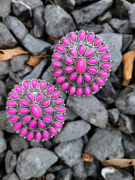 Pink Concho Earrings