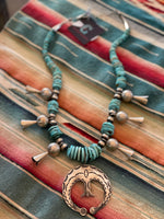 Tasha Turquoise Squash Blossom Necklace
