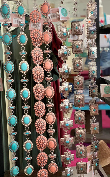 Turquoise Semi Stone Concho Belt