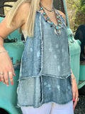 Indigo Patchwork Tank