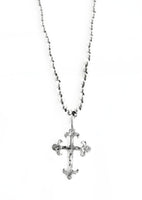 Tied Bead Necklace with Cross Charm