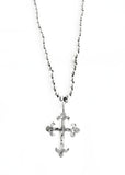 Tied Bead Necklace with Cross Charm