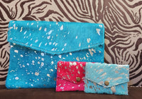 Metallic Cowhide Card Holder